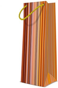 PAW Sacs Cadeaux Bouteille, 10 pièces - Allegro Orange | Anses en tissu solide, motif élégant, parfaits pour anniversaire, mariage et fêtes, réutilisables et spacieux