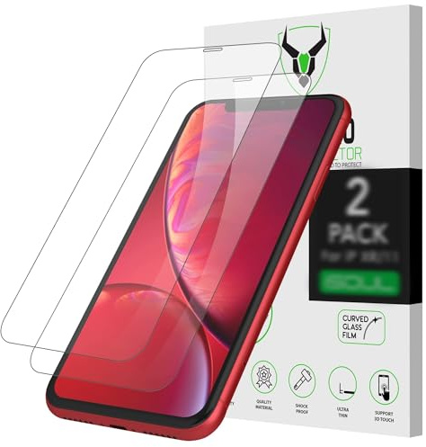 iSOUL Displayschutzfolie für iPhone 11 und iPhone XR 6,1 Zoll (15,7 cm), Hartglasfolie, 2 Stück Folie 9 h HD 6,1 Zoll (15,7 cm), [einfache Installation] bruchsicher für iPhone 11 [3D-Touch]