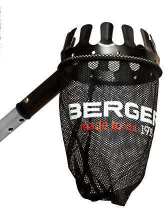 Berger Obstpflücker 5440 | Obstsammler 13 cm Fangdurchmesser inkl. Netzbeutel | Pflückhilfe für Äpfel, Birnen, Pflaumen & Obst | Stahlrahmen pulverbeschichtet | Aufsatz für ArboRapid Teleskopstangen