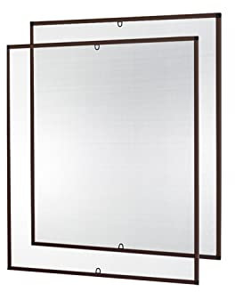 empasa Insektenschutz Fliegengitter Fenster START Set Fliegenschutz Alurahmen Mückengitter als Selbstbausatz in 130 x 150 cm, verschiedene Sets und Farben, Farbe:braun, Größe:2er Set