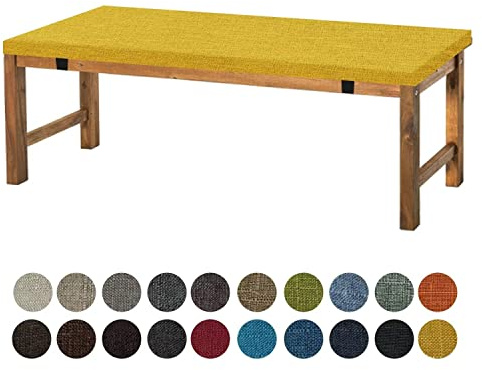 Aselbia Bankauflage Sitzkissen 180X50X5CM,Waschbare Rutschfestes Bankkissen Sitzauflage Bequeme Bankpolster für Bank, Fensterbank, Gartenmöbel, Terrasse, Drinnen,Gelb