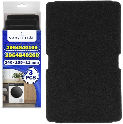 3 x Schwamm Trockner Filter 240x155x11mm für Beko 2964840100 2964840200 | 2973350100 für Arcelik 782372152 782372445 782372447 für Smeg – MONTERAL