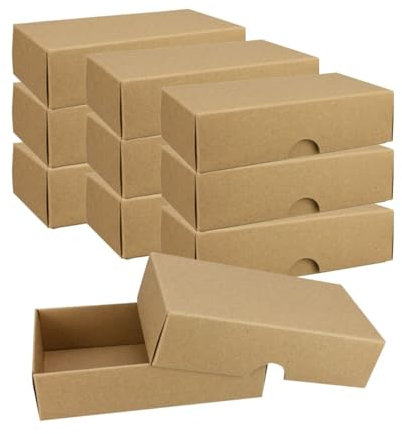 Natürlich verpacken Faltschachtel 5,4 x 10,5 x 2,5 cm, Braun, mit Deckel, Jade Kraftkarton - 10er Set