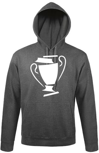 shirt84 CL Pokal Teile Männer Kapuzen Hoodie Heather dunkel Grau 3XL