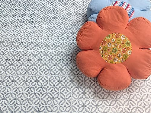 PVC Bodenbelag Vinylboden in floraler Retro Art, Zuschnitt (2m breit / 1m lang)