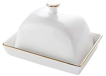 Burriere Portaburro in ceramica Semplice e generoso Porta burro bianco puro con coperchio Contenitore for burro da tavola for hotel con coltello for burro Accessorio da cucina