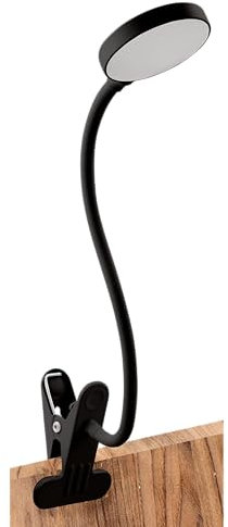 EINLICHT LED Klemmleuchte | Halo | Leseleuchte Klemmlampe 3,3W, 438lm, 3 Stufen step-dimmbar, Klemmspot 3000K warmweiß, schwarz