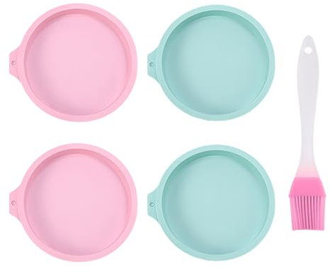 4 stampi per friggitrice ad aria calda, 1 pennello in silicone, pirottini per friggere ad aria calda, set di uova in silicone, stampi per friggitrice ad aria calda, utensili da forno riutilizzabili