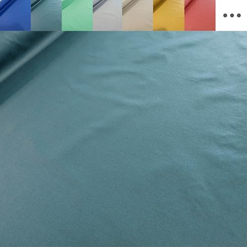 Generisch Tischdeckenstoff beschichtet - Baumwolle Stoff Meterware, wasserabweisender Baumwollstoff, abwaschbare Popeline Uni Webware *Ab 50 cm, Farbe: 024 Petrol