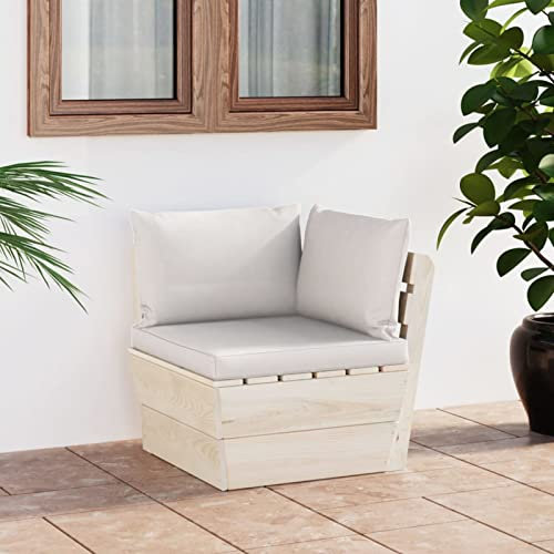 LAPOOH Garten-Paletten-Ecksofa mit Kissen, Garten Loungemöbel, Lounge Sofa Outdoor, Gartensofa, Gartencouch, Outdoor Möbel Sofa, Imprägniertes Fichtenholz