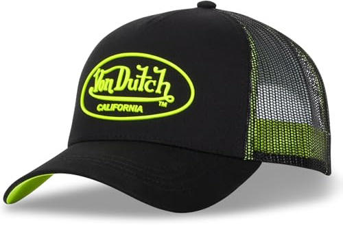 Von Dutch Neon Logo Trucker Cap Basecap Baseballcap Truckercap Meshcap Damen/Herren - Snapback, mit Schirm, Schirm Frühling-Sommer Herbst-Winter Frühjahr