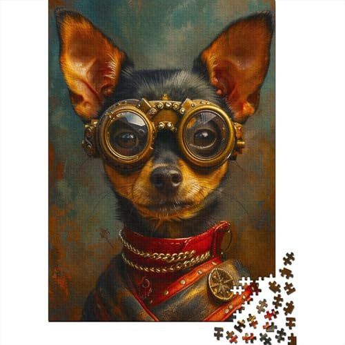 lihuogongsio Teacup Dog 1000 Pieces Challenge Jigsaw Puzzle for Adults Chihuahua Impossible Puzzle Educational Games Home Decoration Puzzle Multi Colour 1000pcs (75x50cm)