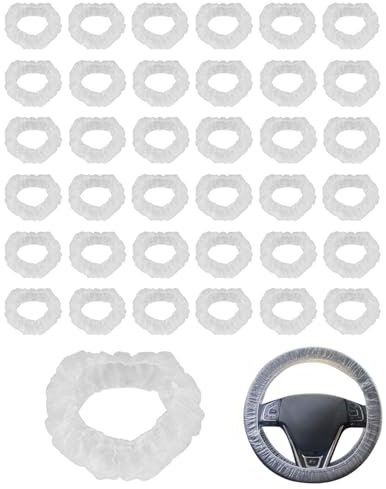 KGDUYC 100pcs Housse de Volant Transparente Universelle Couverture de Protection Élastique Étanche en Plastique Couvercle Couvre Cache de Volant Accessoires Intérieur de Voiture