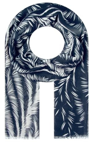 Majea - schmal geschnittenes Damen-Halstuch, dünner Schal, feines Halstuch, sommerlicher Damenschal, Damen Stola (880060) (blau 6)