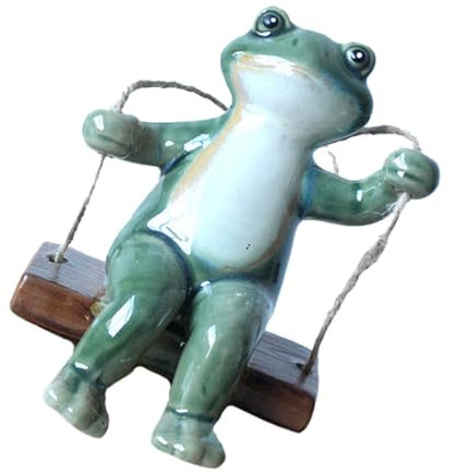 KITANDOVE Frösche Garten Figur Schaukel Statue Keramik Desktop Dekoration Für Hof Zufällige Stil