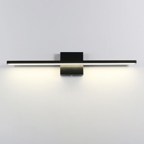 Jadssox LED-Kosmetikleuchte, schwarze Spiegellampe, lineare Badezimmerbeleuchtung, moderne Waschtisch-Wandleuchte, lange Streifen, Kosmetikspiegellampen für Ankleidezimmer, Waschraum, Schlafzimmer, Ho