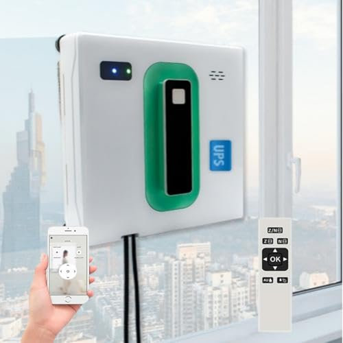 LFfwynog Robot lavavetri Automatico, Robot lavavetri per Uso Domestico con Doppio Getto d'Acqua Incrociato, rilevamento anticaduta, App e Telecomando, 2500 Pa, per lavavetri Domestici