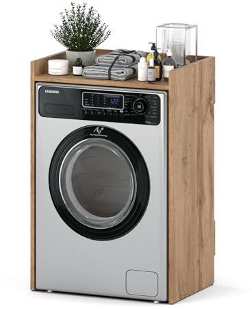 Armadietto per lavatrice, asciugatrice, mobile da bagno, lavanderia, sovrastruttura (Wotan) 66 x 97 x 62 cm