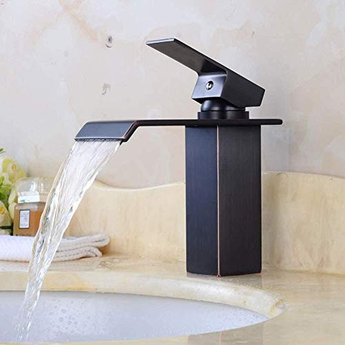 Schwarze Bronze Küchenarmatur Einloch Deckmontage Waschtischarmatur Kaltes Warmwasser Messing Badarmatur