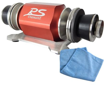 RS Premium Rollenschärfer – Hochwertiger Rollenschleifer für Messer & Scheren mit Innovativer Diamant-Technologie, X-Schliff, Trocken- & Nass-Schliff-Funktion, Inklusive Mikrofasertuch (Rot)