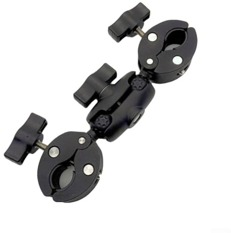 CARMOTTER Súper abrazadera con soporte de pinza de cangrejo, solución de montaje de abrazadera de doble cámara para fotógrafos (larga)