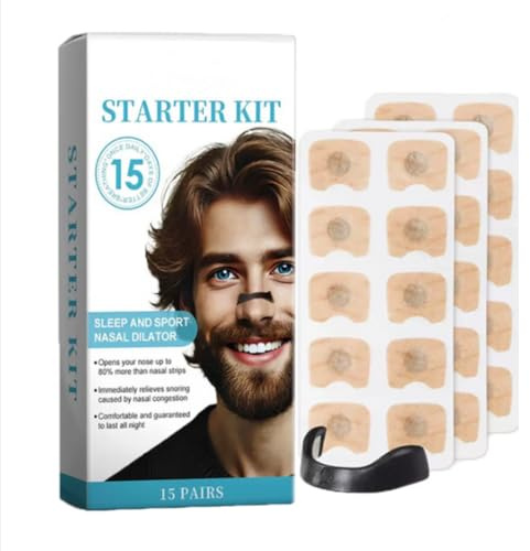 Magnetic Nasal Breathing Dilators Kit ，Magnetic Nose Strip,Anti-Snoring Sleep Nasal Strips,Lntake Breathing Nose Magnets,15Pairs Magnetic Nasal Breathing Dilators Kits，Lmprove Sleep