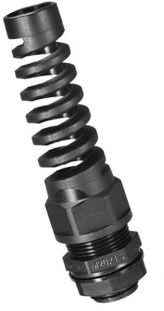 Unifizz M20-Kabelverschraubung, 6–12 mm, Drahtloch, wasserdichter Nylonverbinder mit Knickschutz und Kontermutter, 2 Stück