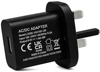 YIMINGOUFEI 5V 1A 5W UK Charger, Type-A Output, 100-240V, Black
