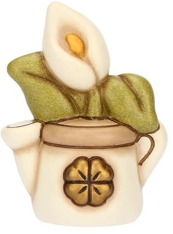 THUN - Mini annaffiatoio con calla - ceramica - Collezione Bomboniera - 4.6 x 3.3 x 6.1 cm