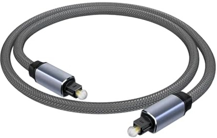 YUGSHNKFC Cavo Uditivo Ottico SPDIF Maschio A Maschio Intrecciato Placcato Oro per Collegamento Console Gioco Soundbar E Altro Cavo Ottico Placcato Oro
