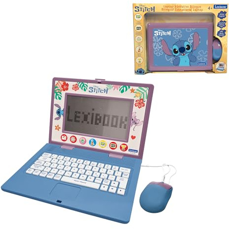Lexibook, Disney Stitch Zweisprachiger Lerncomputer mit 170 Aktivitäten Englisch/Italienisch, JC599Di5