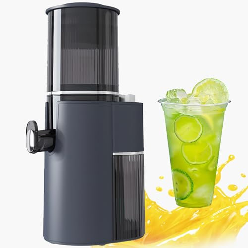 CYTBEK Exprimidor de masticación compacta - exprimidor Vertical de Prensa fría de 350W con 45 RPM, Alto Rendimiento, rampa Ancho, hogar, Bares de Jugo, restaurantes