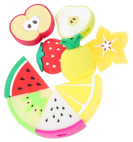 GALPADA Fruit USB Cable Protector: 9 PCS Anti Tear Data Cord Covers for Phone Charger - Watermelon Strawberry Pineapple Lemon Silicone Sleeve Organizer