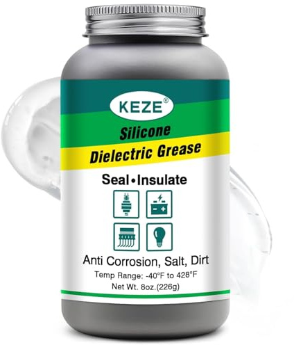 KEZE Grasa dieléctrica para conectores eléctricos, sellador de tapa de cepillo para bujías, protege los contactos eléctricos contra la sal, la suciedad y la corrosión.(8 oz).