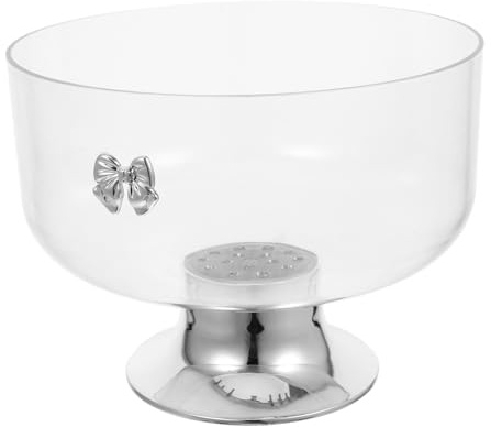 UTHCLO Acrylic Pedestal Fruit Bowl 20cm Round Dessert Serving Bowl | Ample Capacity, Footed Stability for Home Decor or Restaurants, Reusable Versatile Serving Piece