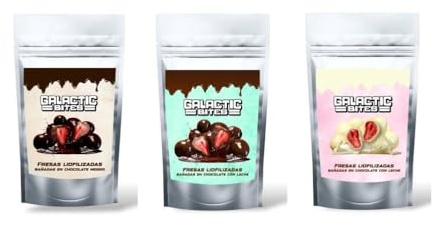 Pack de 3 Bolsas de Fresas Liofilizadas Bañadas en Chocolate Blanco, Leche y Negro – 80g | Fruta Crujiente Natural, Sin Gluten | Perfectas para Regalar o Disfrutar como Snack Gourmet