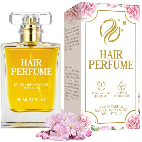 Hajoyful Hair Perfume, Hair Essential Oils Perfume for Women, Pheromone Fragrance for Dry Damaged Hair, Hair Mist with Anti Frizz Nourishing, Premium and Long-lasting Scent(1.7 Fl Oz)