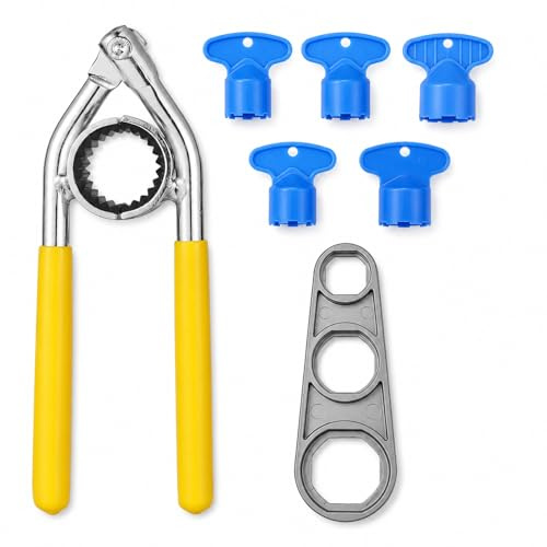 7 PCS Tap Aerator Removal Tool, 5 Sizes Faucet Aerator Removal Tool | for Faucets M16.5 / M18.5 / M21.5 / M22 / M24, Plastic Non-Slip Multiple Specifications Aerator Key for Bathroom Kitchen