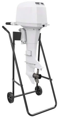 Outboard Motor Dolly, Aussenbordmotor Wagen, Motor Transport Wagen Boot, Faltbarer Schwerlast Transportwagen Mit Gummirädern Stahl Rahmen Stabil 30PS Tragkraft Werkstatt Dock Garage 40kg 47x90cm