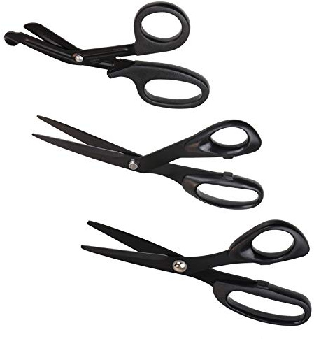 ALPIDEX Taping-Schere für Kinesiologie Tape Verschiedene Modelle Schere für Kinesiologie Tapes Tape-Schere Sporttapes antihaftbeschichtete Schere für Klebeband Verbände Sportbandagen, Länge:22 cm