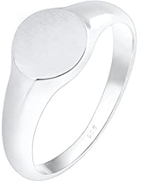 Elli Ring Damen Siegelring Matt Trend in 925 Sterling Silber