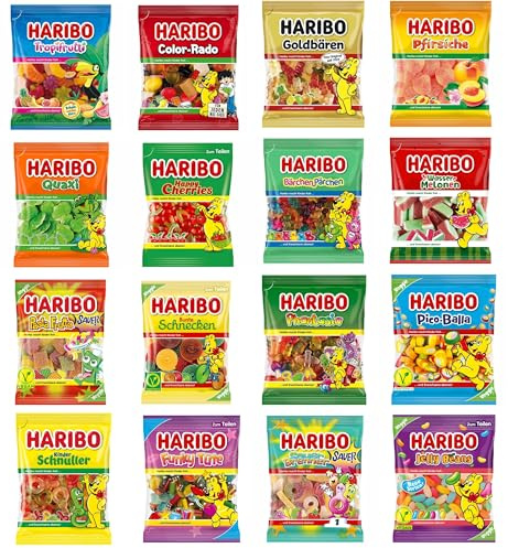 Haribo XXL-Mixpaket ca. 4 kg | Verschiedene Sorten & keine Dopplungen | Fruchtgummis Großpackung mit 22–25 Beuteln à 160–175 g | Geschenk & Karnevals-Wurfmaterial