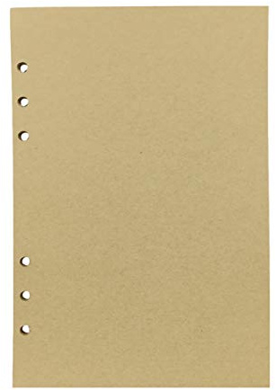 Nachfüllpapier/Lose Blätter für 8,5 Zoll A5 6-Loch-Abdeckung Runder Ringansicht Binder Aktenordner (A5 Brown Refill Paper Kraft Paper, 1 Package)