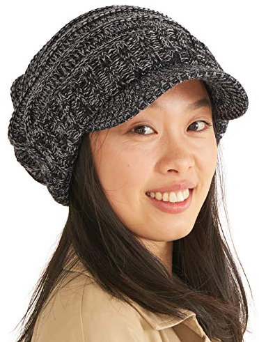 CHARM Berretto Invernale con Visiera - Cappelli Uomo Beretti Beanie da Donna Maglione Rivestimento Isolante Larga Mix Nero
