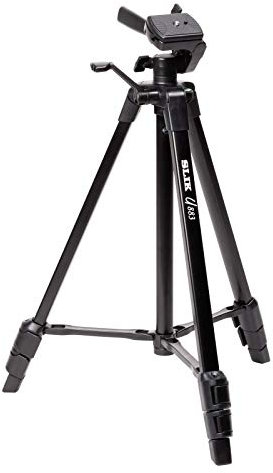 SLIK U883 3-Stage Compact Lightweight Folding Aluminum Travel Portable DSLR/SLR Video/Camera Tripod with 3-Way Pan Head for Canon Nikon Sony Cameras with Carry Case - Black (612-686)