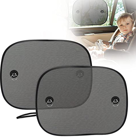 KOROSTRO Parasol Coche Bebé, Parasol Coche Infantil Lateral, Parasol Coche Bebe Parasoles para Reduce Calor Aislado y la Radiación UVA Calor del Sol para Niños Bebé Mascotas, 44 x 36 cm (2 Unidades)