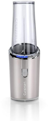 Cuisinart Cordless On the Go Blender 450ml bottle Portable smoothie maker, ice crusher, frappe, milkshakes USB Rechargeable, Handheld Tritan BPA free blending cup with lid included