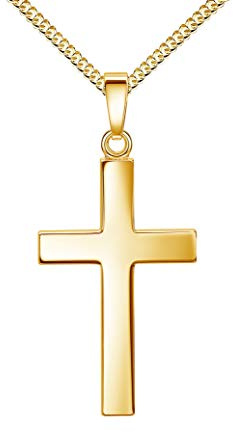 JEVELION 333 Gold Kreuz-Anhänger 8 Karat / 8K Goldkreuz Kettenanhänger Mit Panzerkette 40 cm