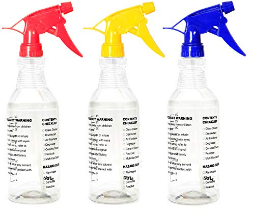 Youngever 3 Pack Empty Spray Bottles, Heavy Duty Spray Bottles for Cleaning Solutions, 700ML