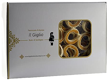TIRIKAS CON MIELE - Biscotti Artigianali della tradizione Sarda con ripieno di miele - Pasticceria Artigiana Il Giglio Dolci di Sardegna - Confezione rigida riciclabile 1 Kg